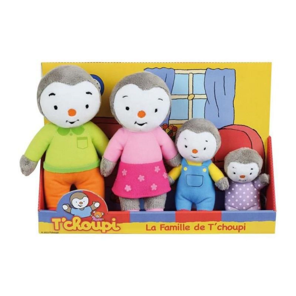 JEMINI Coffret famille 4 Peluches T Choupi JEMINI + 19 cm