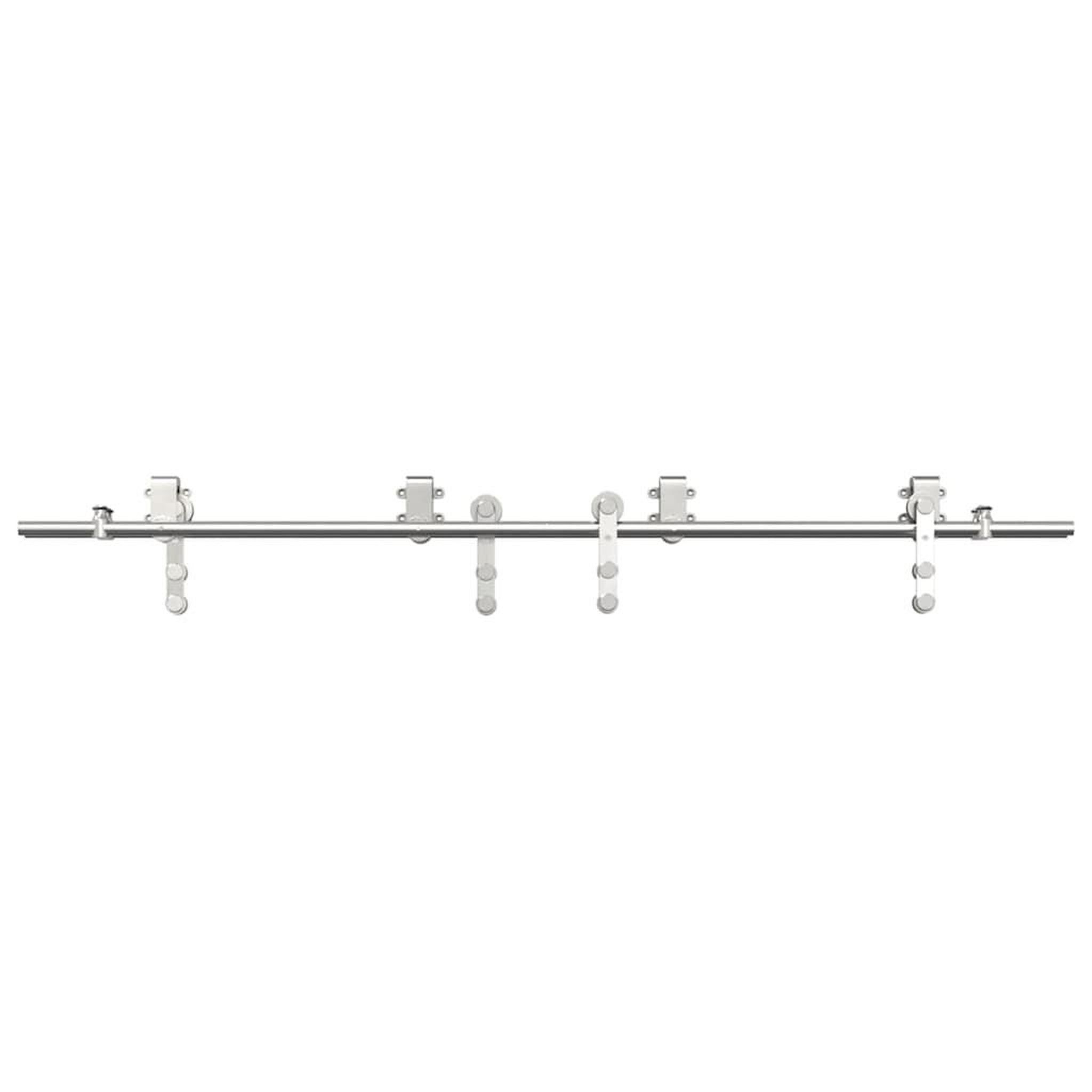 Voir la diapositive 5 : VIDAXL Kit fixation porte coulissante 183 cm Acier inoxydable Argente
