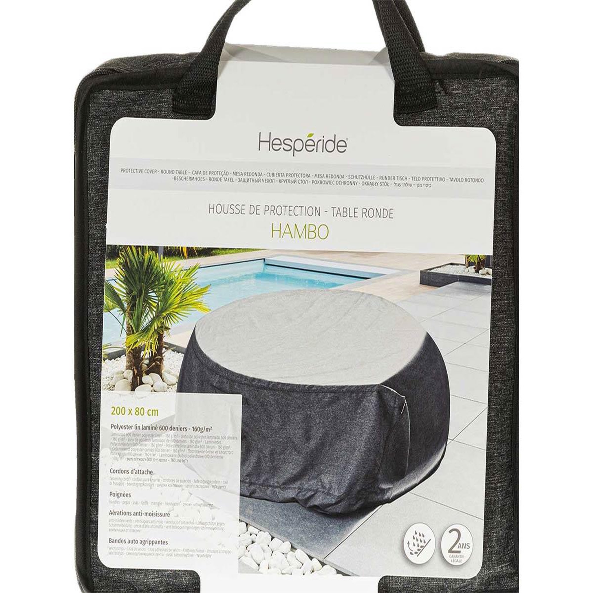 HESPERIDE Housse pour table ronde extérieure hambo - ø 200 x 80 cm - hespéride
