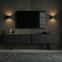 Voir la diapositive 3 : Habitat et Jardin Meuble TV en bois  Onera  - 180 x 30 x 50 cm - Bois Noir / Noir