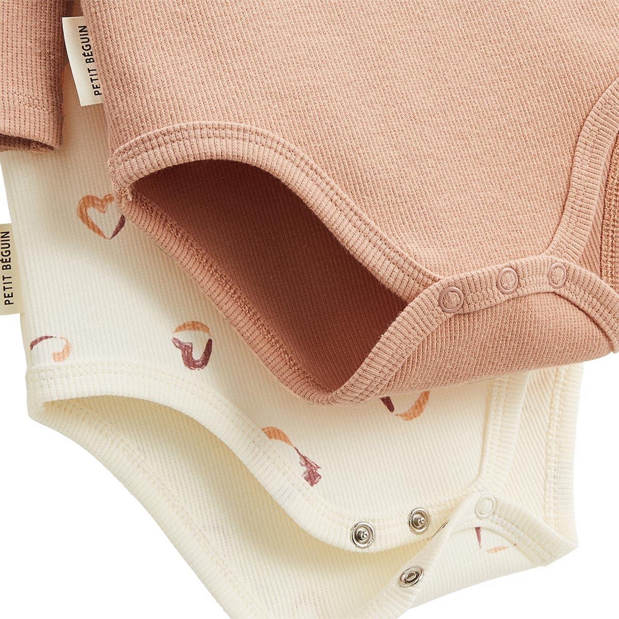 Voir la diapositive 2 : PETIT BEGUIN Lot de 2 bodies bébé manches longues matcha