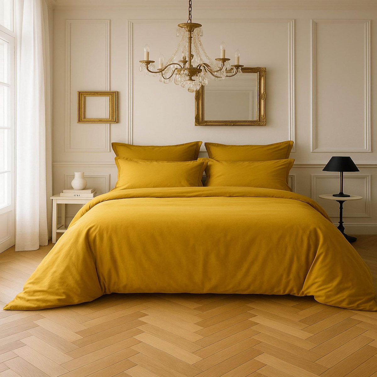 BATON ROUGE Housse de couette 100% satin de coton 105 fils uni