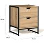 Voir la diapositive 5 : ID MARKET Lot de 2 tables de chevet DETROIT 2 tiroirs bois et métal noir design industriel