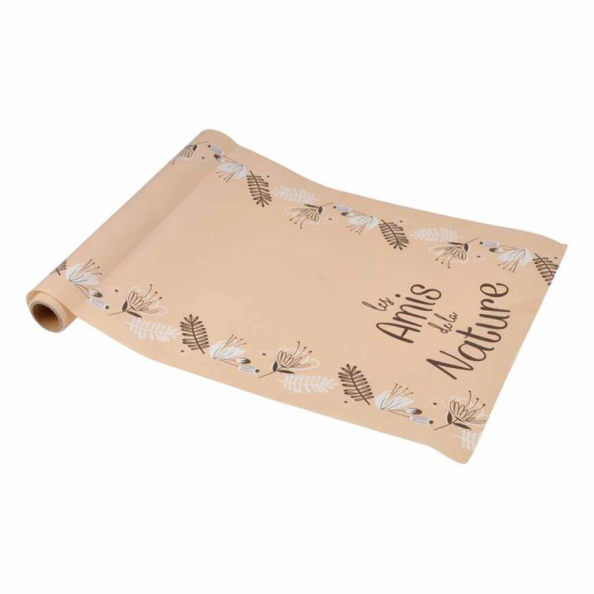HOMEA Chemin de table déco  amis nature  28cmx5m naturel