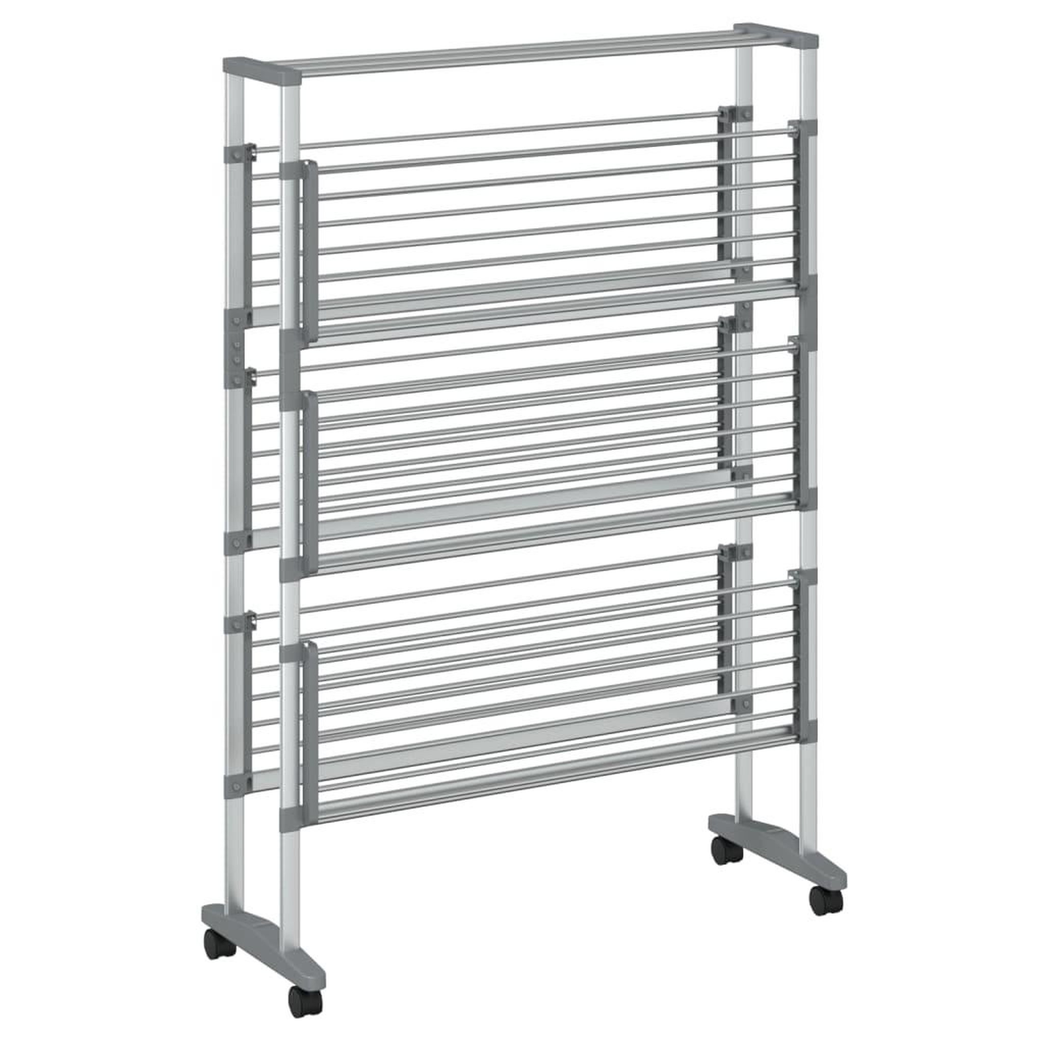 Voir la diapositive 3 : VIDAXL Sechoir a linge avec roues 89x64x129 cm aluminium