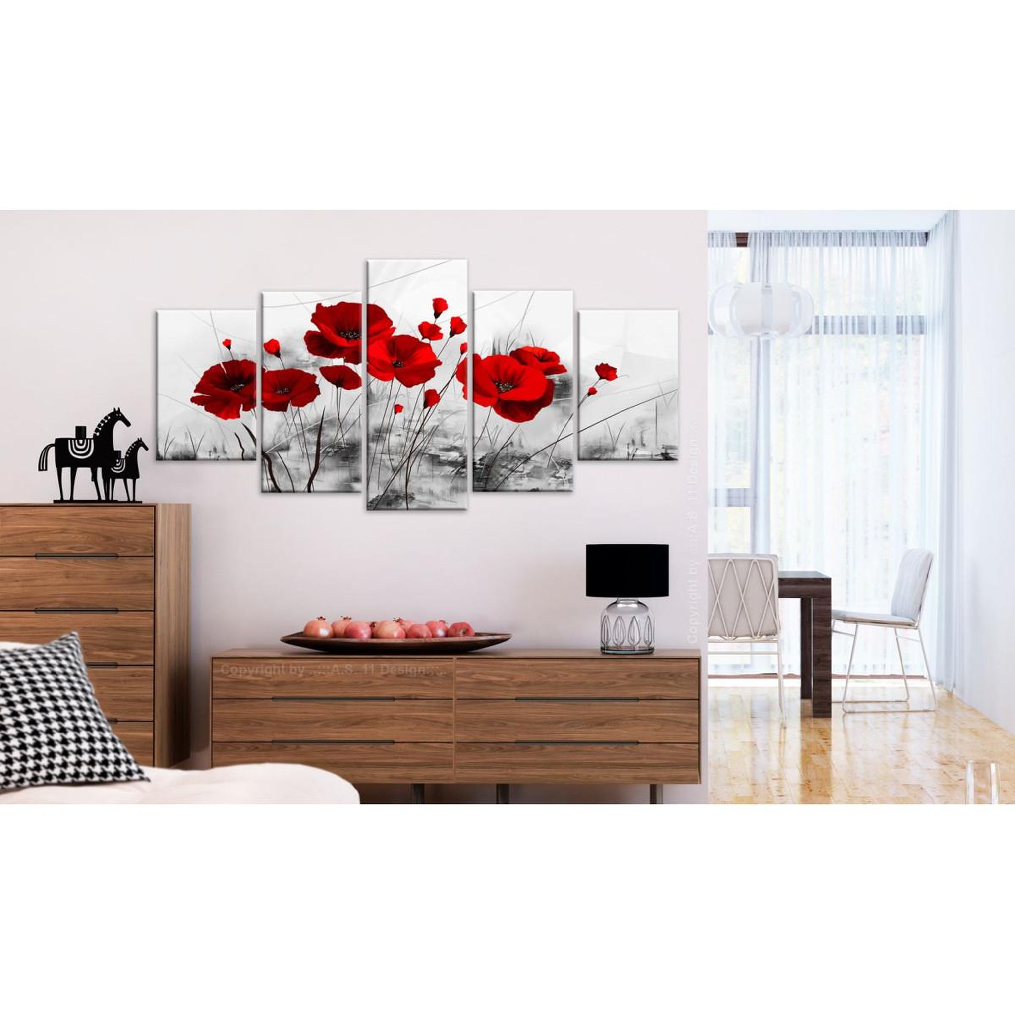 Voir la diapositive 2 : Paris Prix Tableau Imprimé  Coquelicots Rouge Miracle