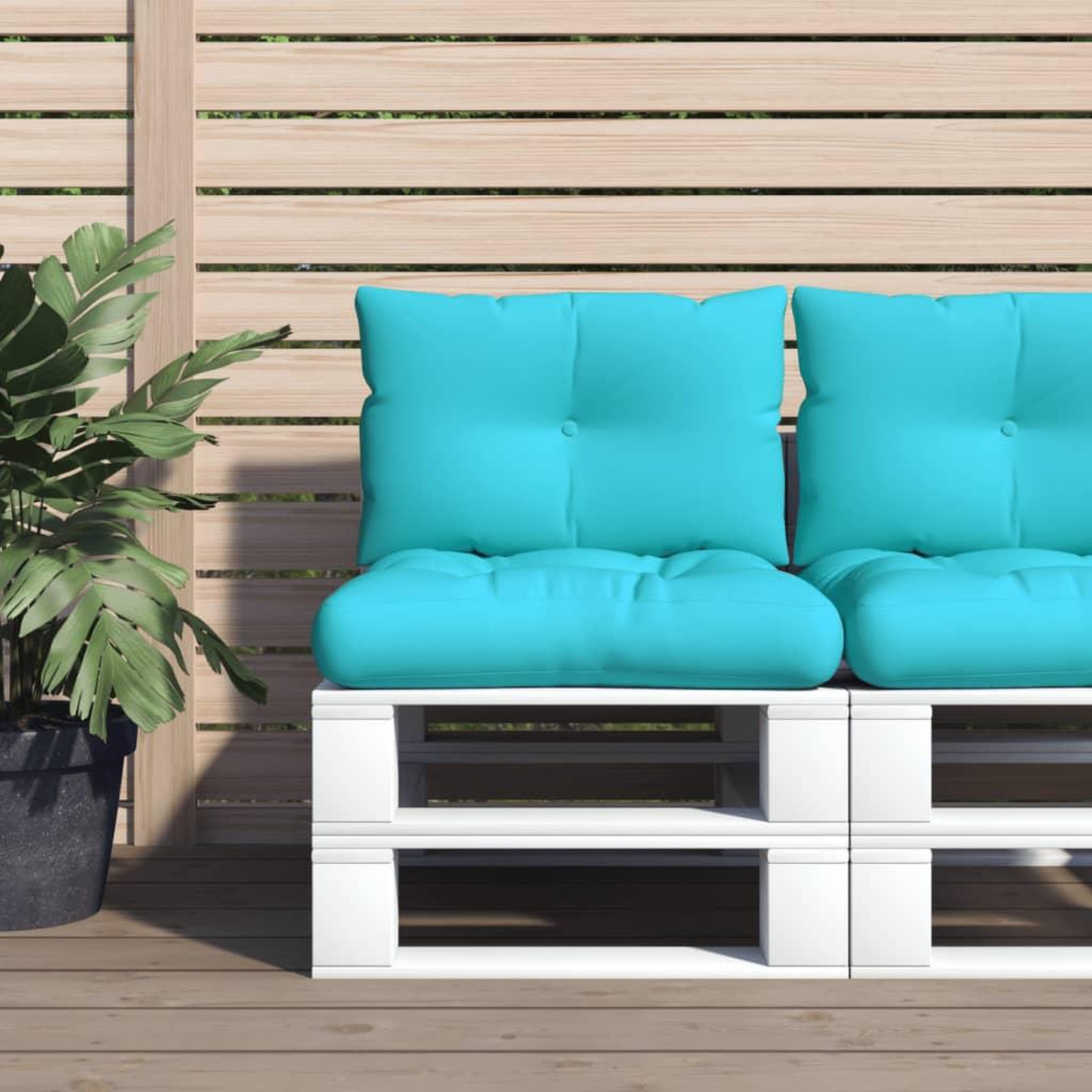 Voir la diapositive 1 : VIDAXL Coussins de palette lot de 2 turquoise tissu Oxford