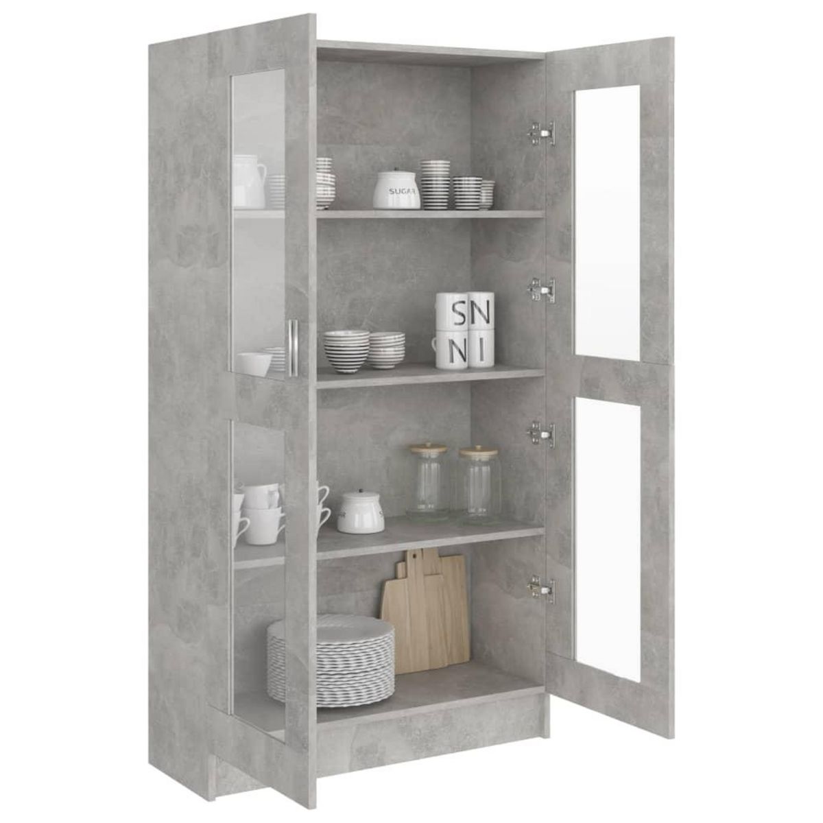 VIDAXL Armoire a vitrine Gris beton 82,5x30,5x150 cm Bois d'ingenierie