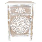 Paris Prix Table de Chevet 1 Tiroir & 1 Porte  Loco  60cm Naturel