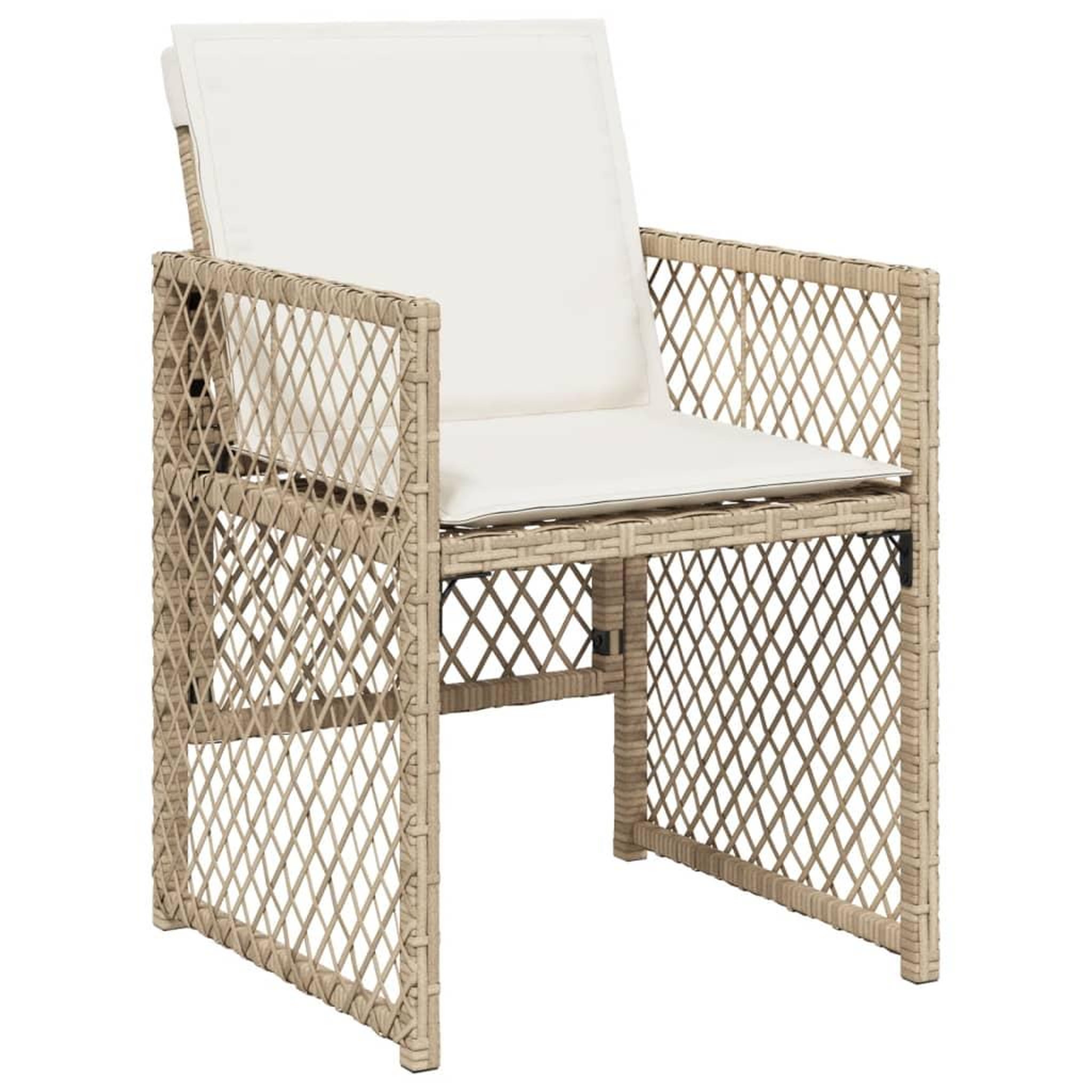 Voir la diapositive 4 : VIDAXL Ensemble a manger de jardin et coussins 11 pcs beige poly rotin