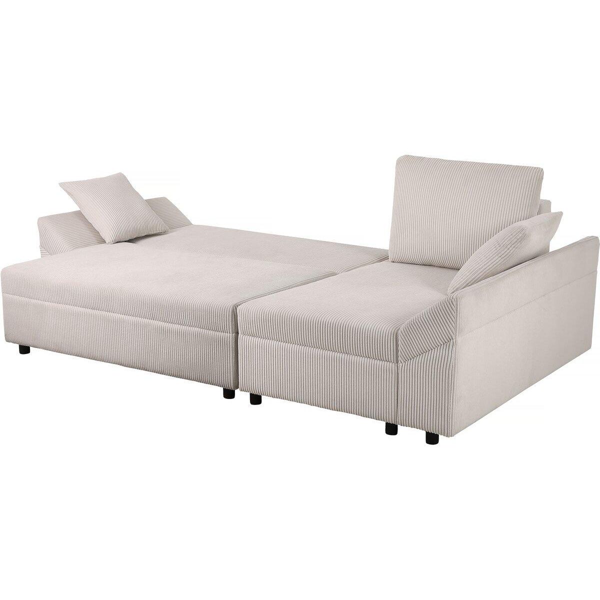 Habitat et Jardin Canapé d'angle en velours côtelé   Vaugirard II  - 3 places - Beige