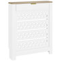 Voir la diapositive 1 : HOMCOM Cache-radiateur design motif étoile 1 porte dim. 78 x 19 x 95 cm doré effet bois blanc