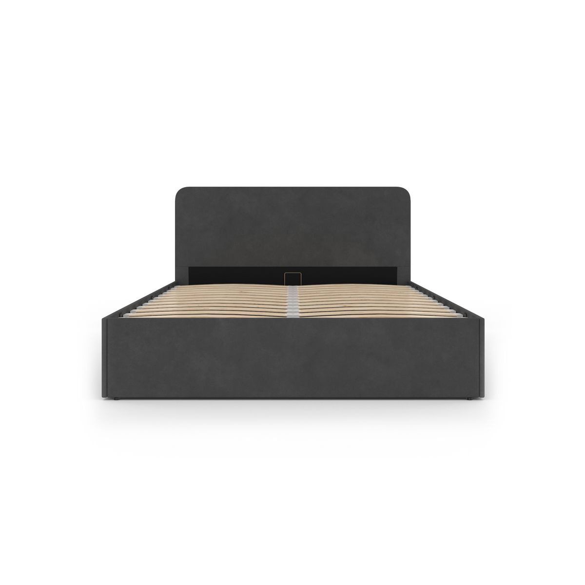 Lit coffre velours avec sommier relevable 140x190 cm AMBRE