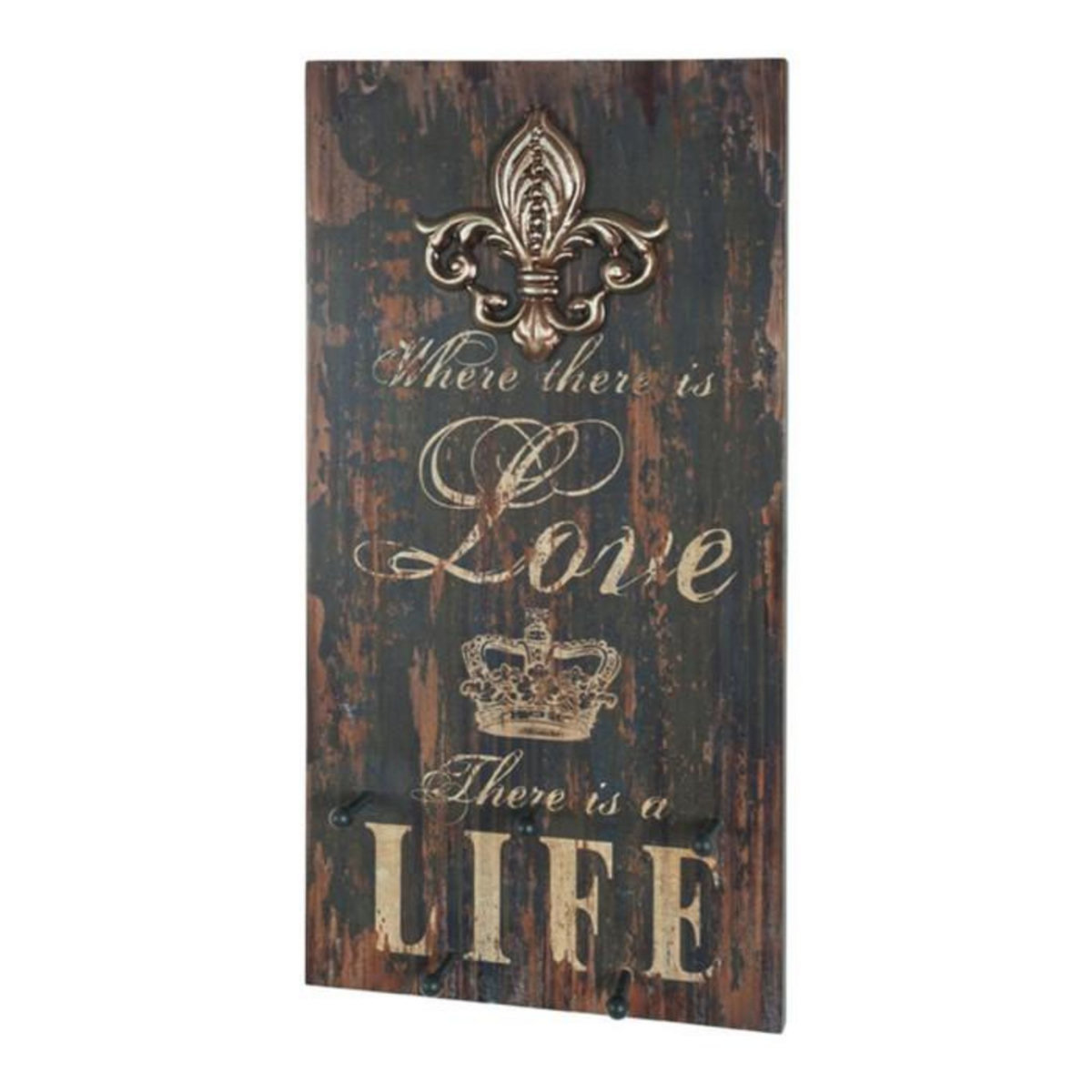 Paris Prix Patère Murale 5 Crochets  Love Life  60cm Naturel