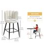 Voir la diapositive 3 : HOMCOM Lot de 2 tabourets de bar design contemporain - repose-pied - acier noir revêtement effet laine bouclée blanc