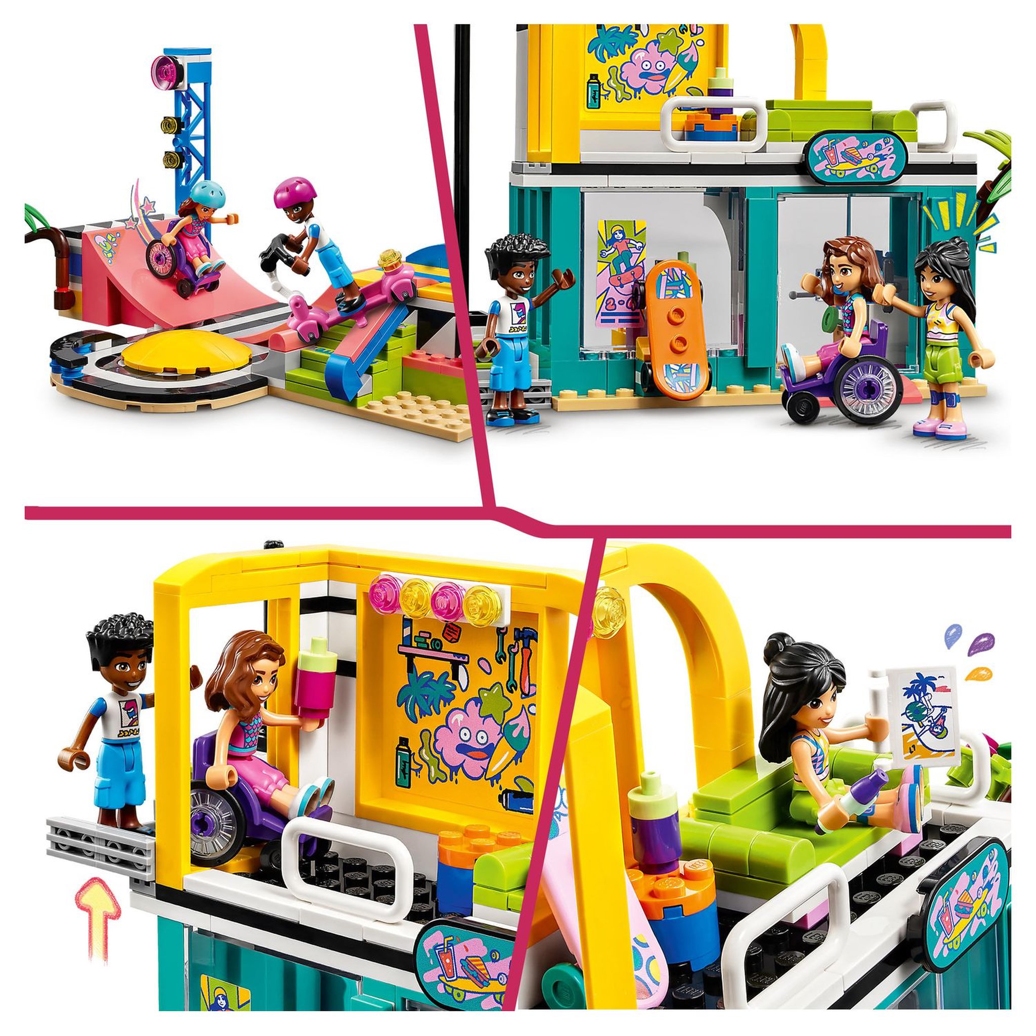 Voir la diapositive 6 : LEGO Friends 41751 Le Skatepark, Jouet de Skateboard, avec Mini-Poupée et Scooter et fauteuil roulant 