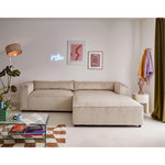 LISA DESIGN Ela - canapé d'angle droit - 4 places - en velours côtelé grosses côtes. Coloris disponibles : Beige