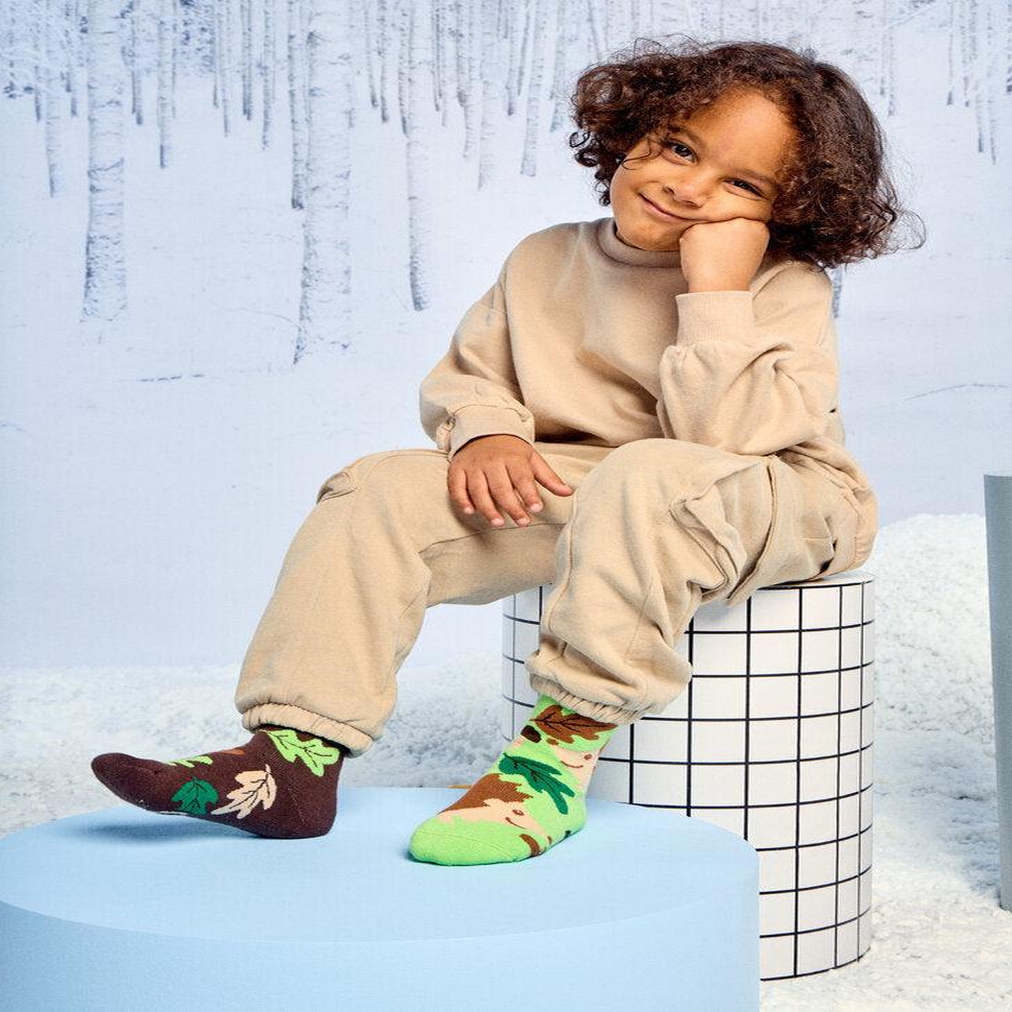 Voir la diapositive 5 : DEDOLES Chaussettes chaudes enfants hérissons et feuilles