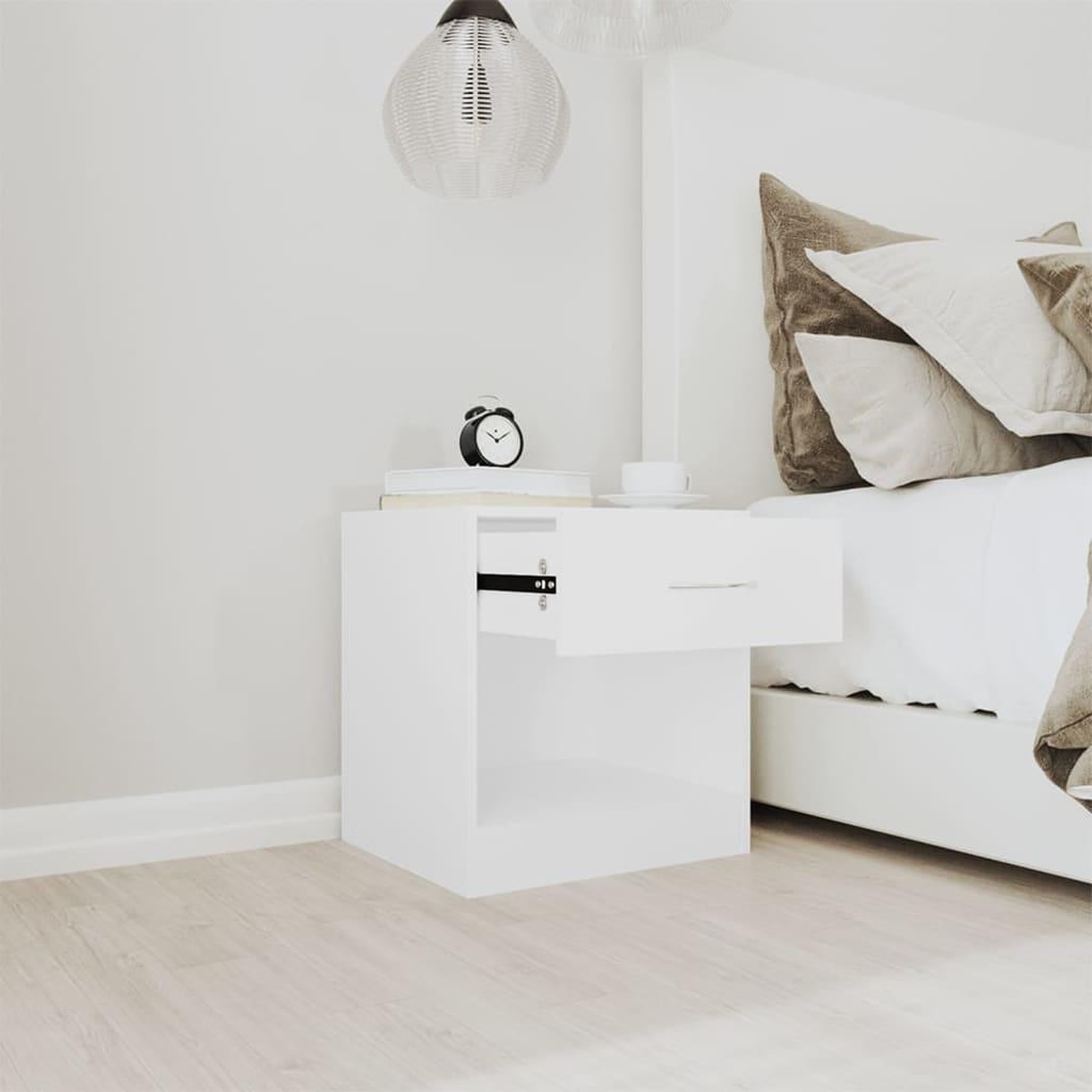 Voir la diapositive 4 : VIDAXL Table de chevet 2 pcs avec tiroir Blanc
