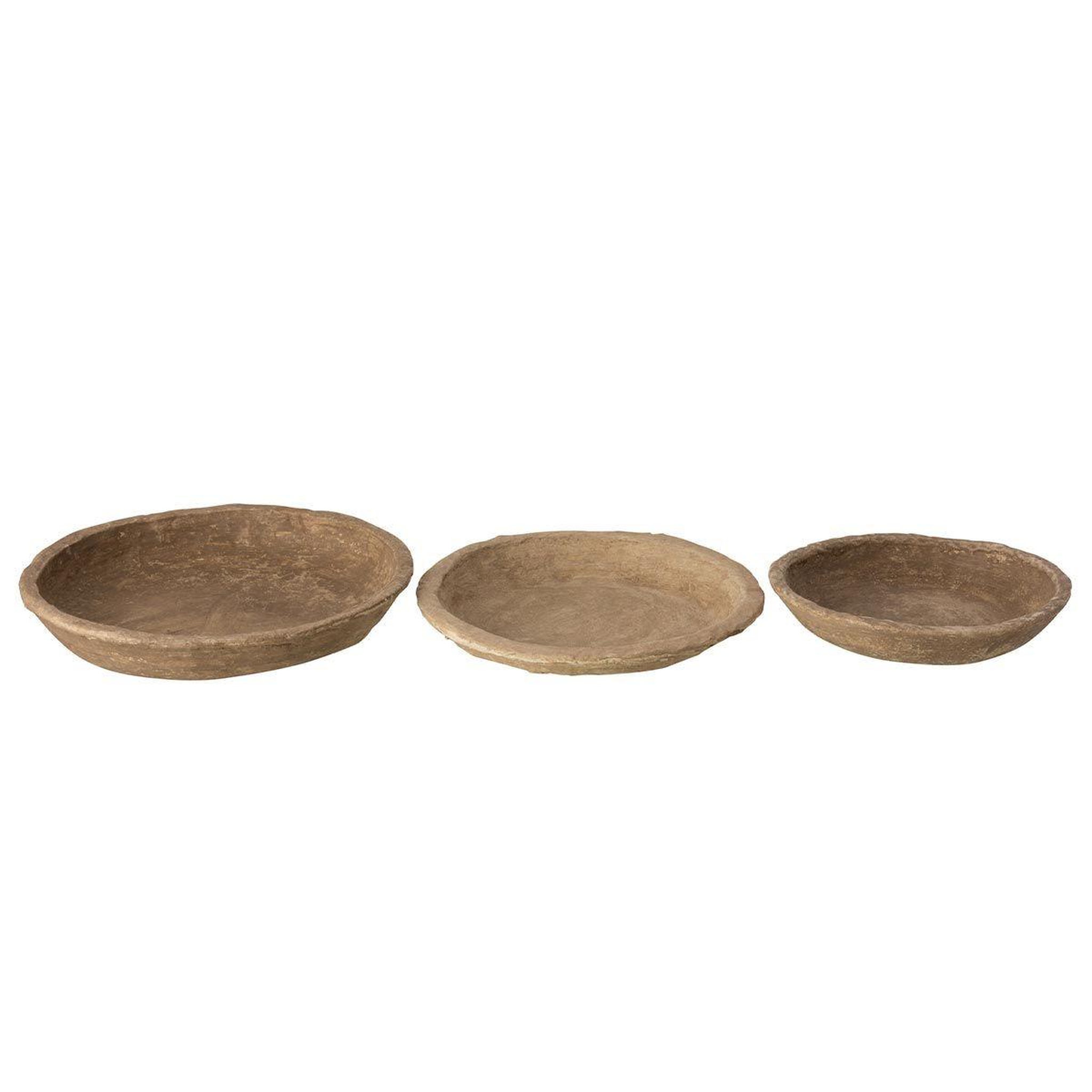 Voir la diapositive 2 : J-LINE Lot de 3 Coupelles Déco  Chad  40cm Naturel