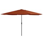 VIDAXL Parasol de jardin avec mat en metal 390 cm terre cuite