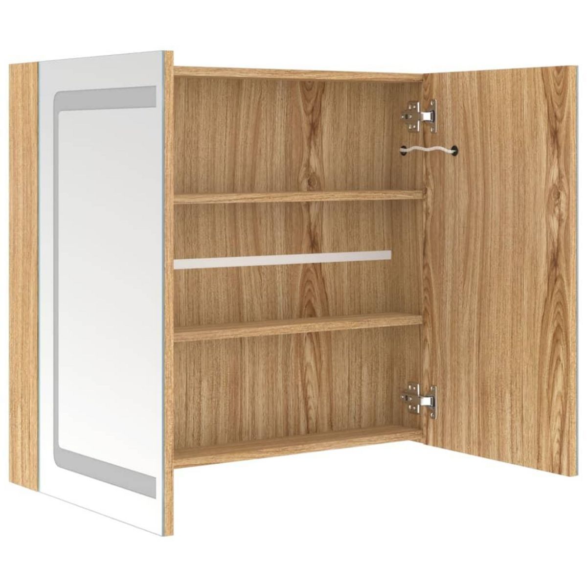 VIDAXL Armoire de salle de bain a miroir LED Chene 80x12x68 cm