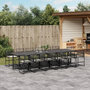 Voir la diapositive 1 : VIDAXL Ensemble a manger de jardin 13 pcs coussins noir resine tressee