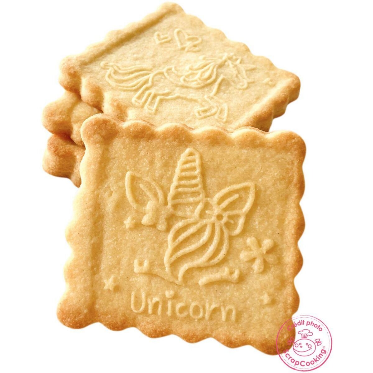 SCRAPCOOKING Set d'ustensiles de cuisine à biscuit forme licorne + découpoir