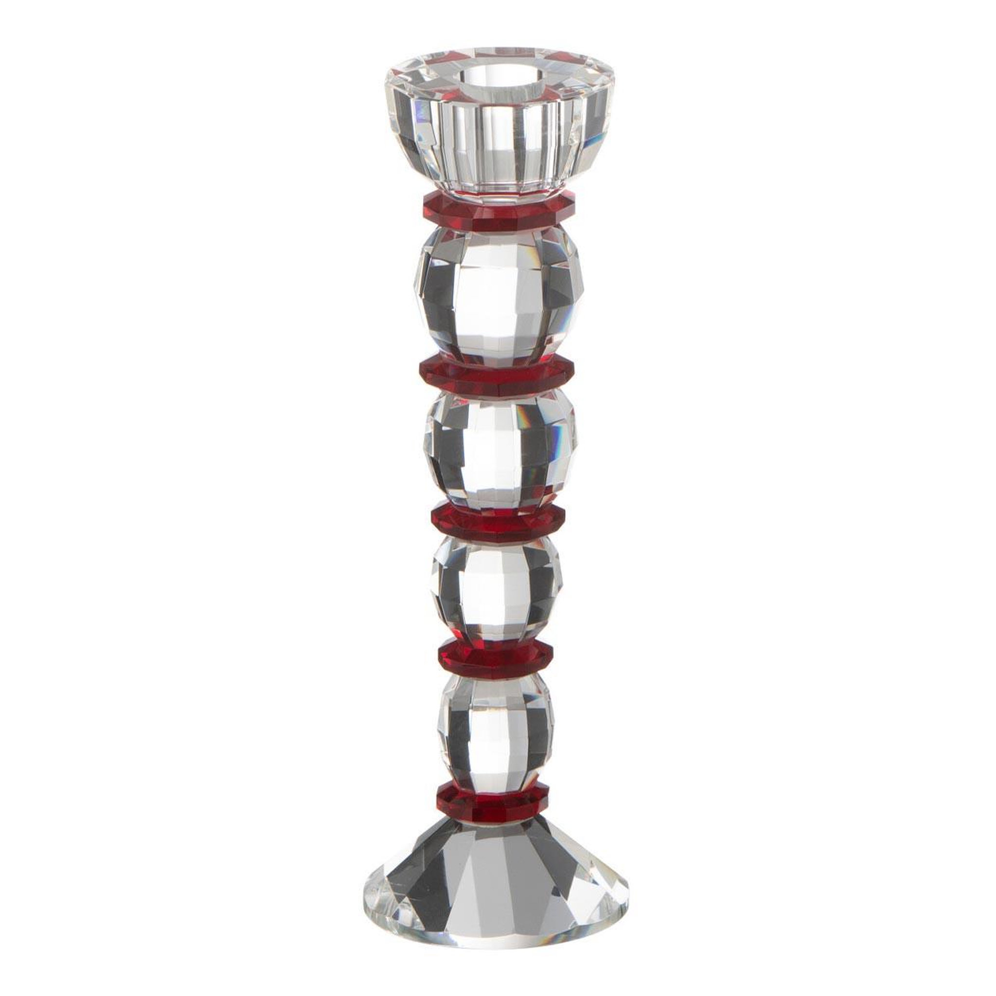 J-LINE Chandelier Design en Cristal  Annie  22cm Transparent & Rouge
