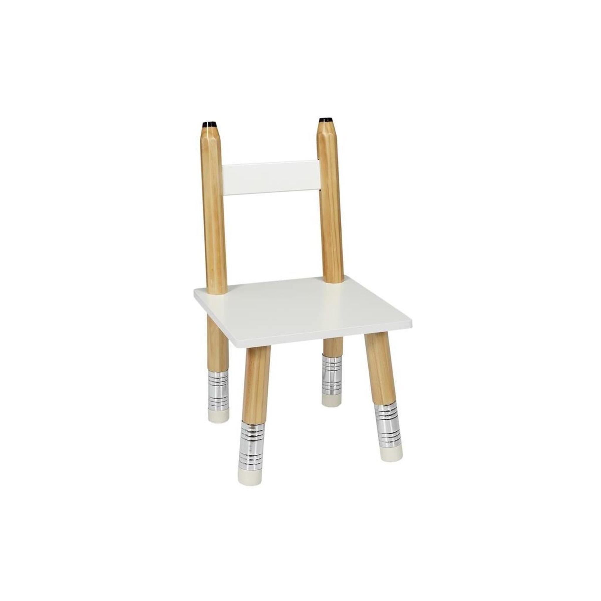Voir la diapositive 3 : HOME DECO KIDS Table & 2 chaises enfant  crayon  60cm blanc