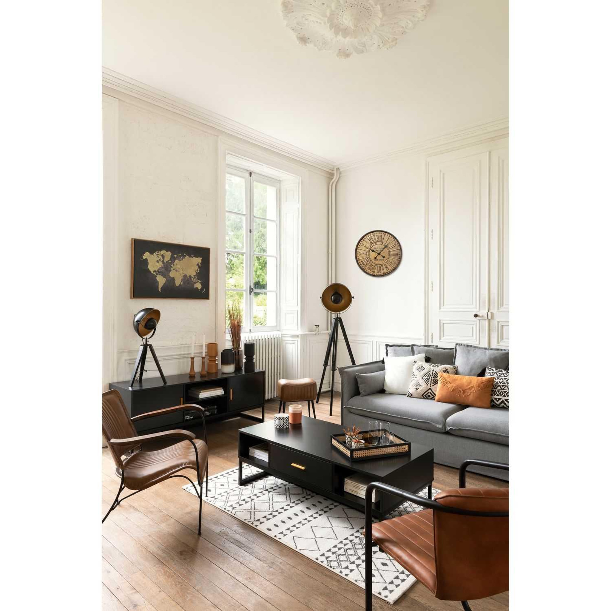 Voir la diapositive 2 : ATMOSPHERA Fauteuil vintage en cuir - marron