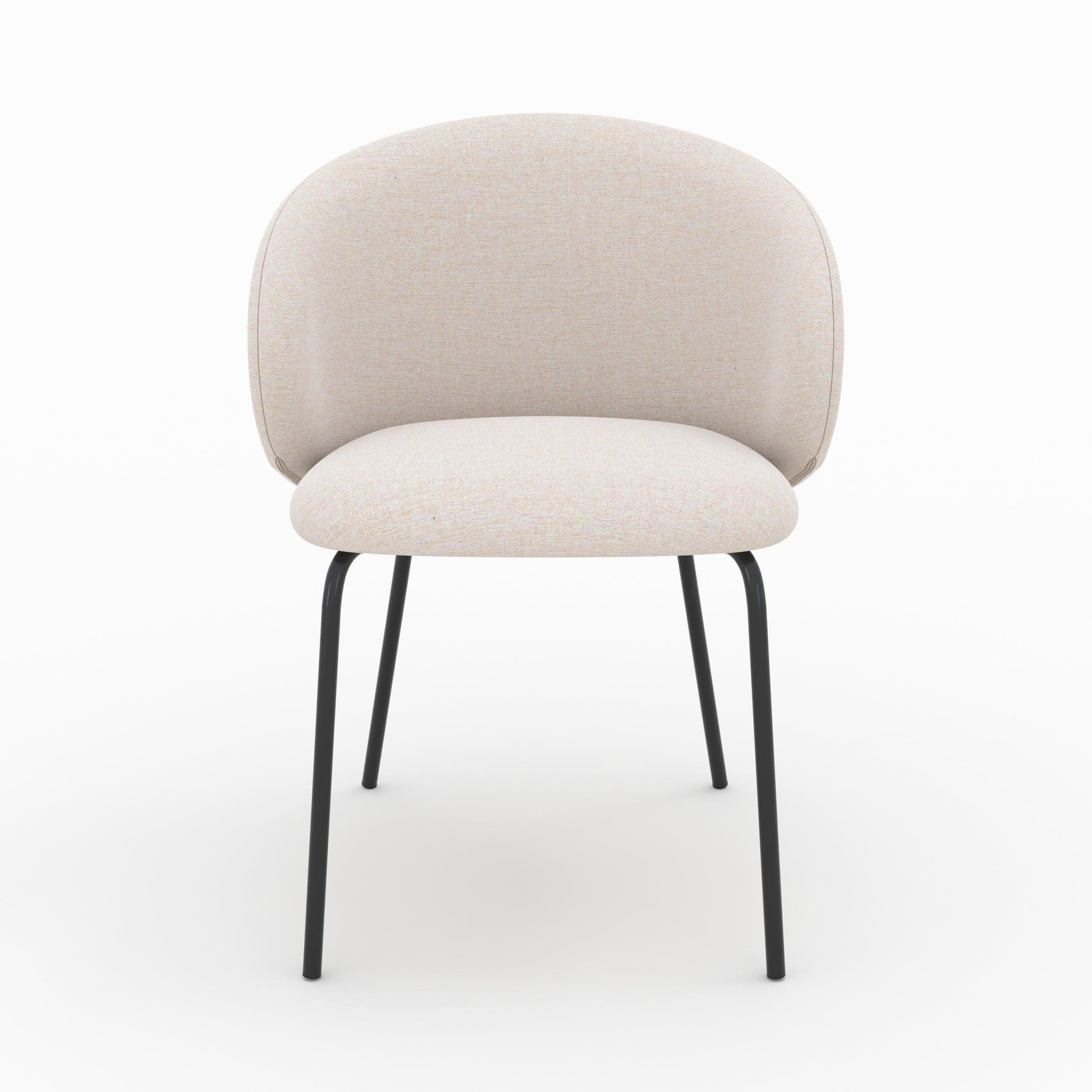 Voir la diapositive 5 : MAISON PAVANE Lot de 2 chaises en tissu beige et pieds en métal noir-victoria