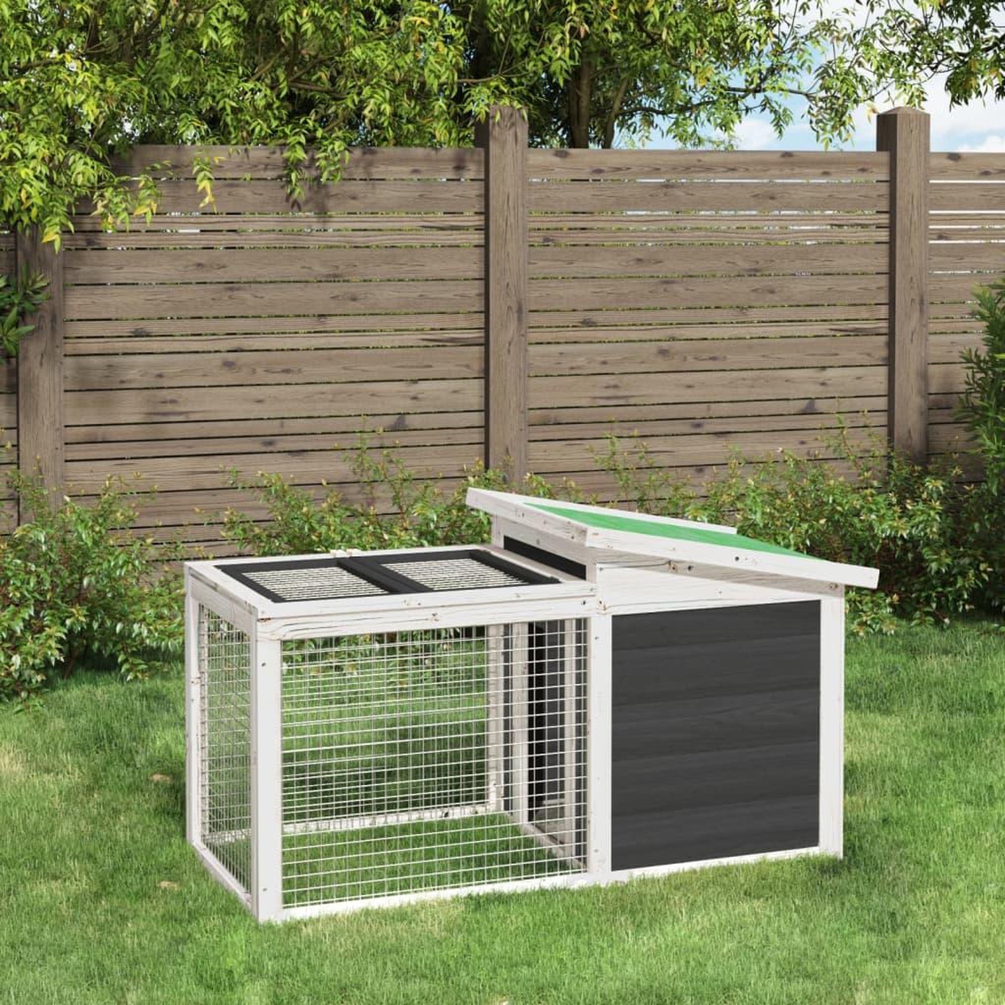VIDAXL Clapier gris 100,5x54x55 cm bois de pin massif