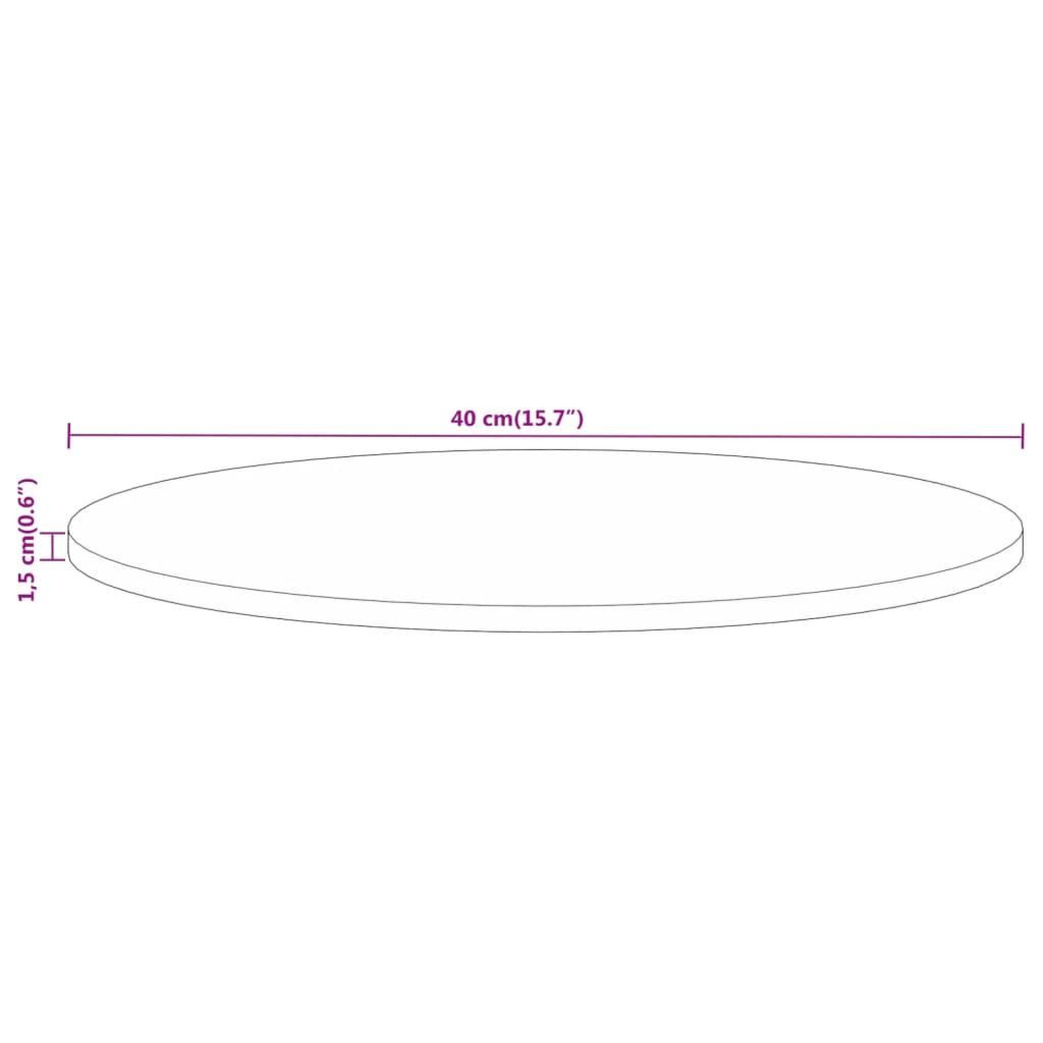 Voir la diapositive 6 : VIDAXL Dessus de table Ø 40x1,5 cm rond bois massif de manguier brut