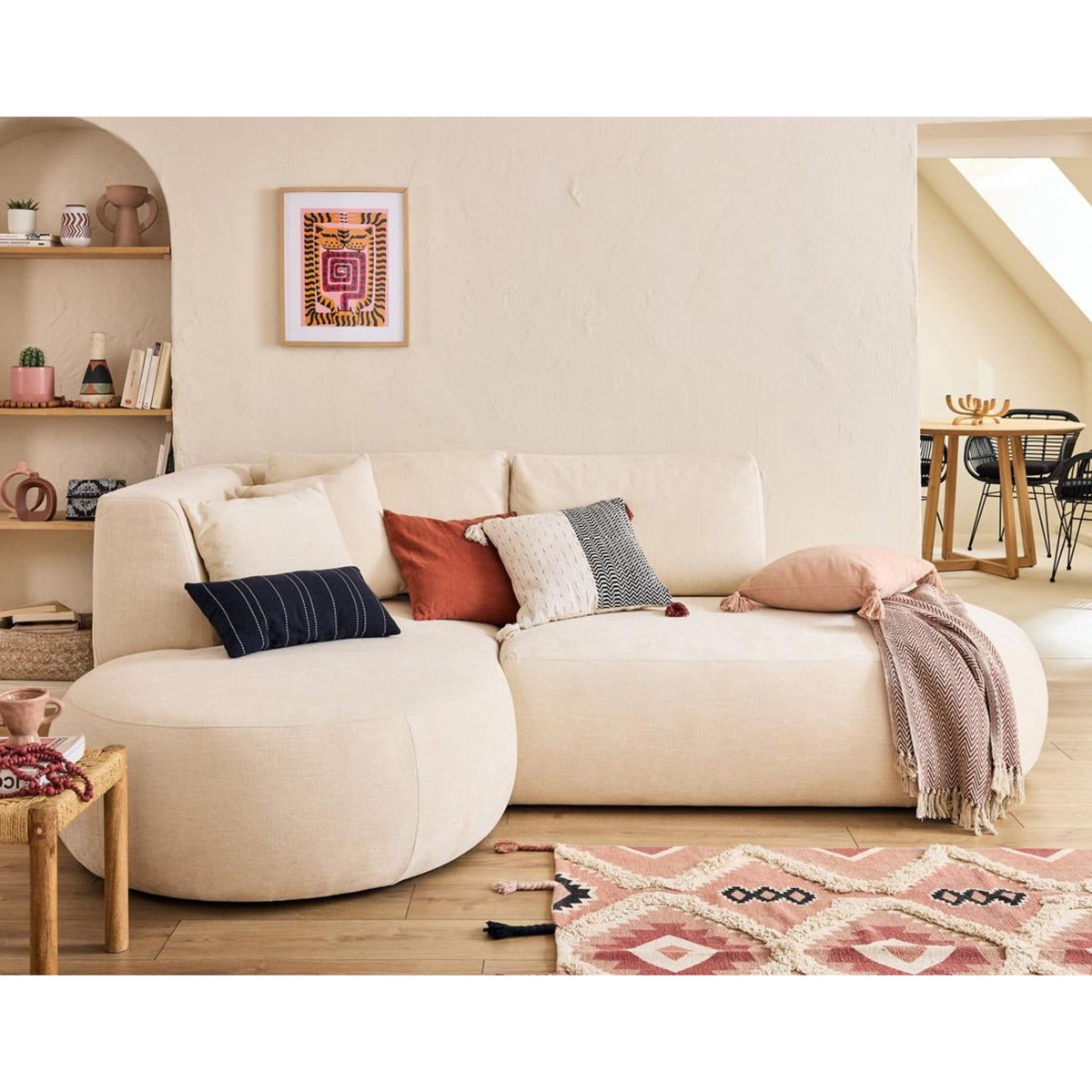 LISA DESIGN Santorini - module d'assise droit - en tissu texturé