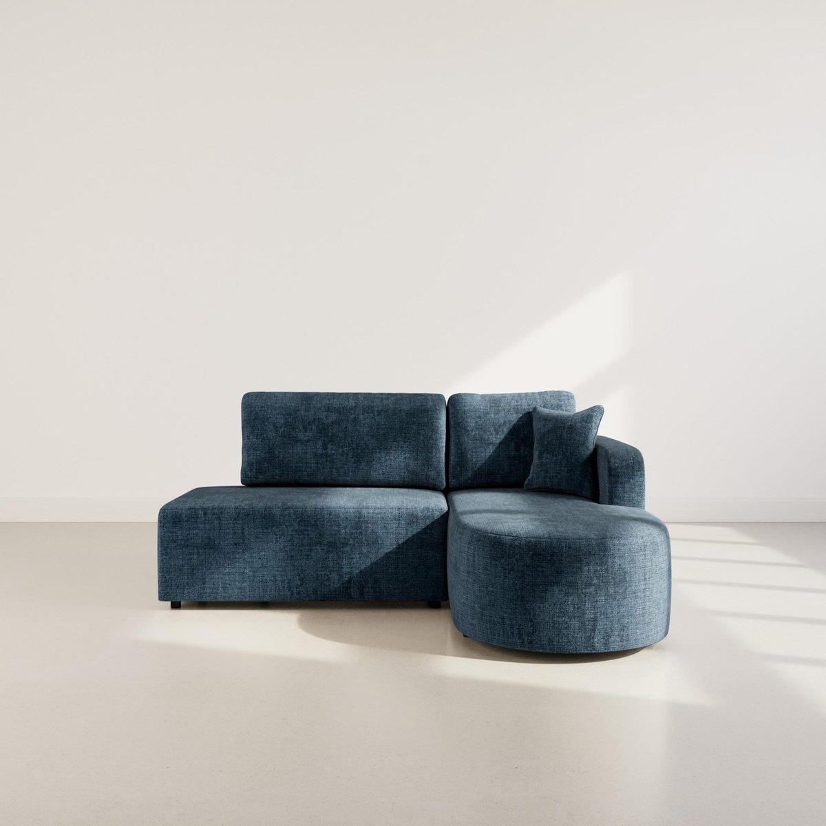 BEST MOBILIER Miro - canapé d'angle droit 4 places convertible avec coffre en velours texturé