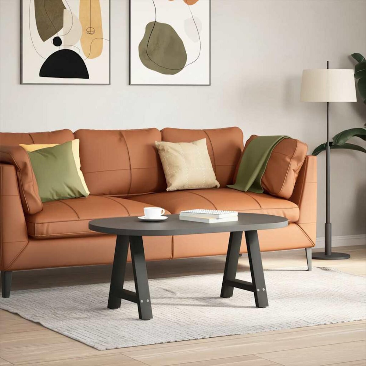 VIDAXL Pieds de table basse forme de A 2 pcs noir 50x(42-43) cm acier