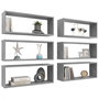 Voir la diapositive 3 : VIDAXL Etageres murales cube 6 pcs Gris beton Bois d'ingenierie