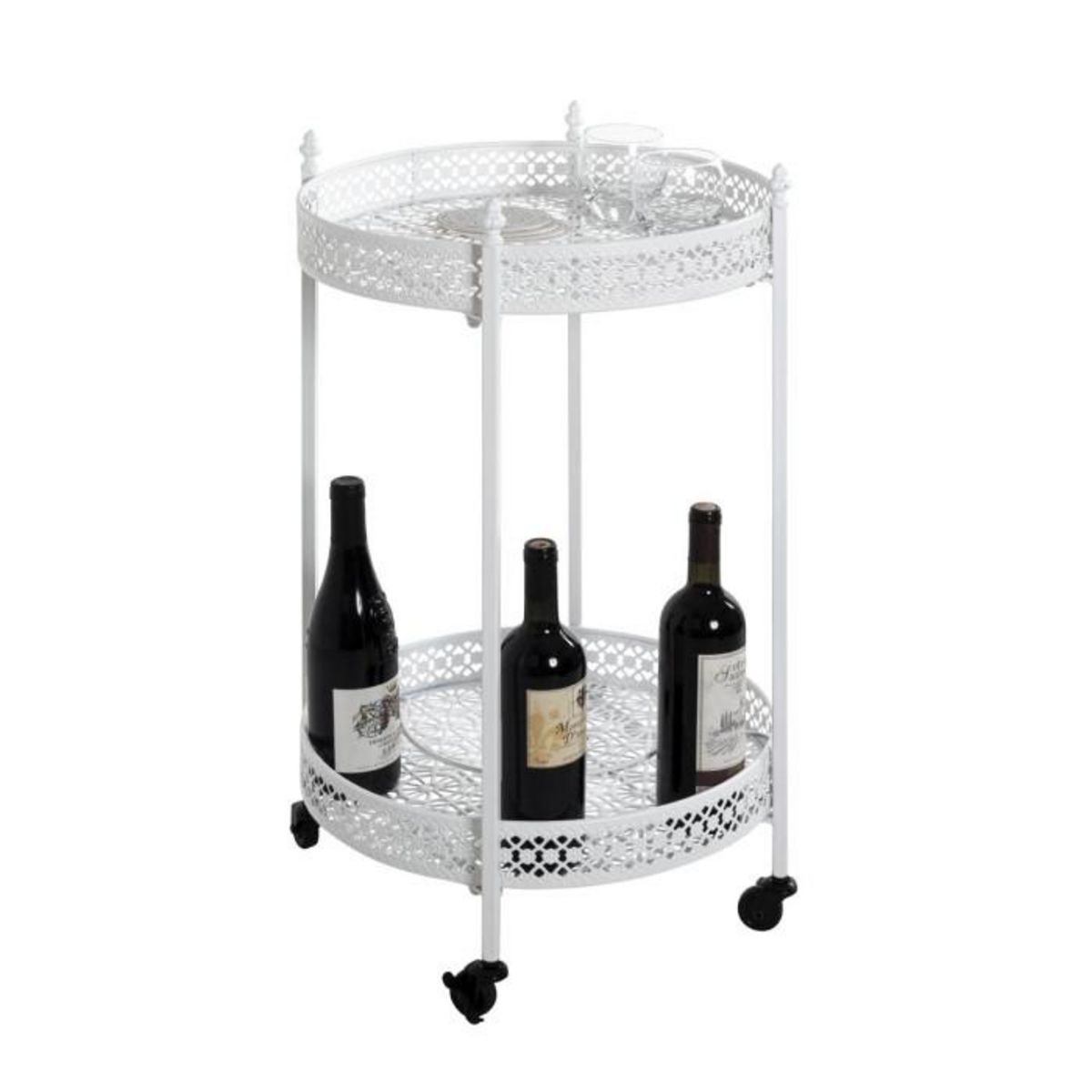 Paris Prix Desserte de Cuisine Ronde  Ulika  74cm Blanc