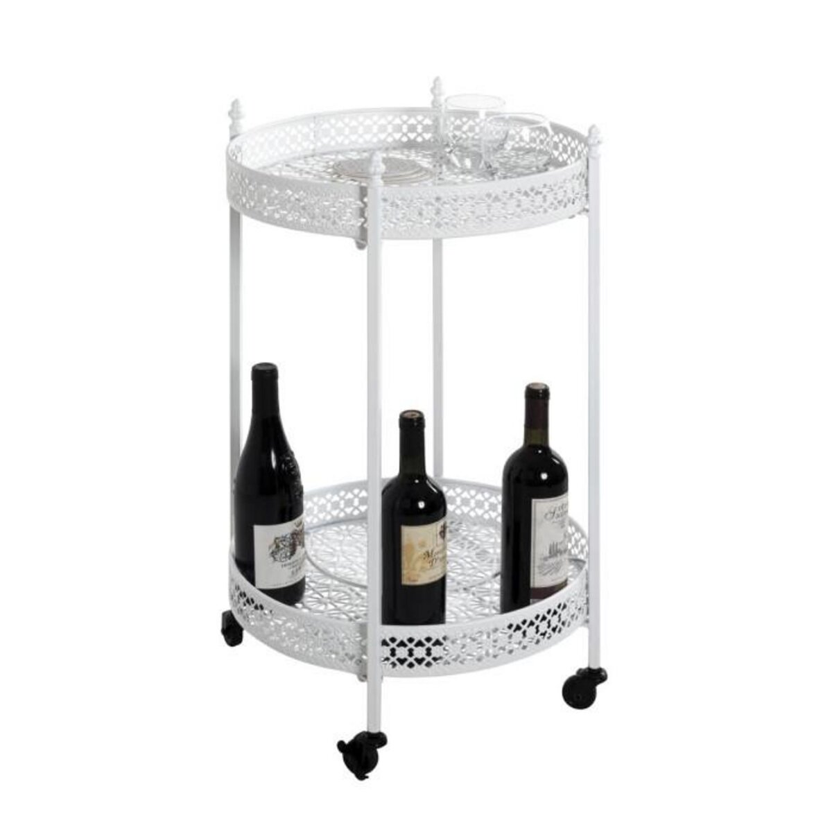 Paris Prix Desserte de Cuisine Ronde  Ulika  74cm Blanc