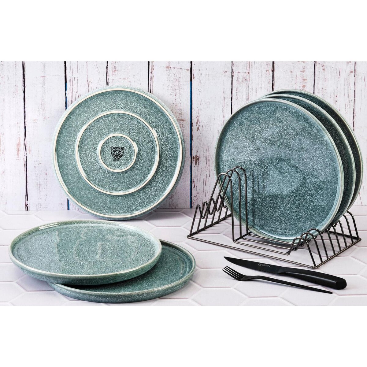 BJORN Assiette MAGMA Ø27cm - 6 pièces - Cobalt