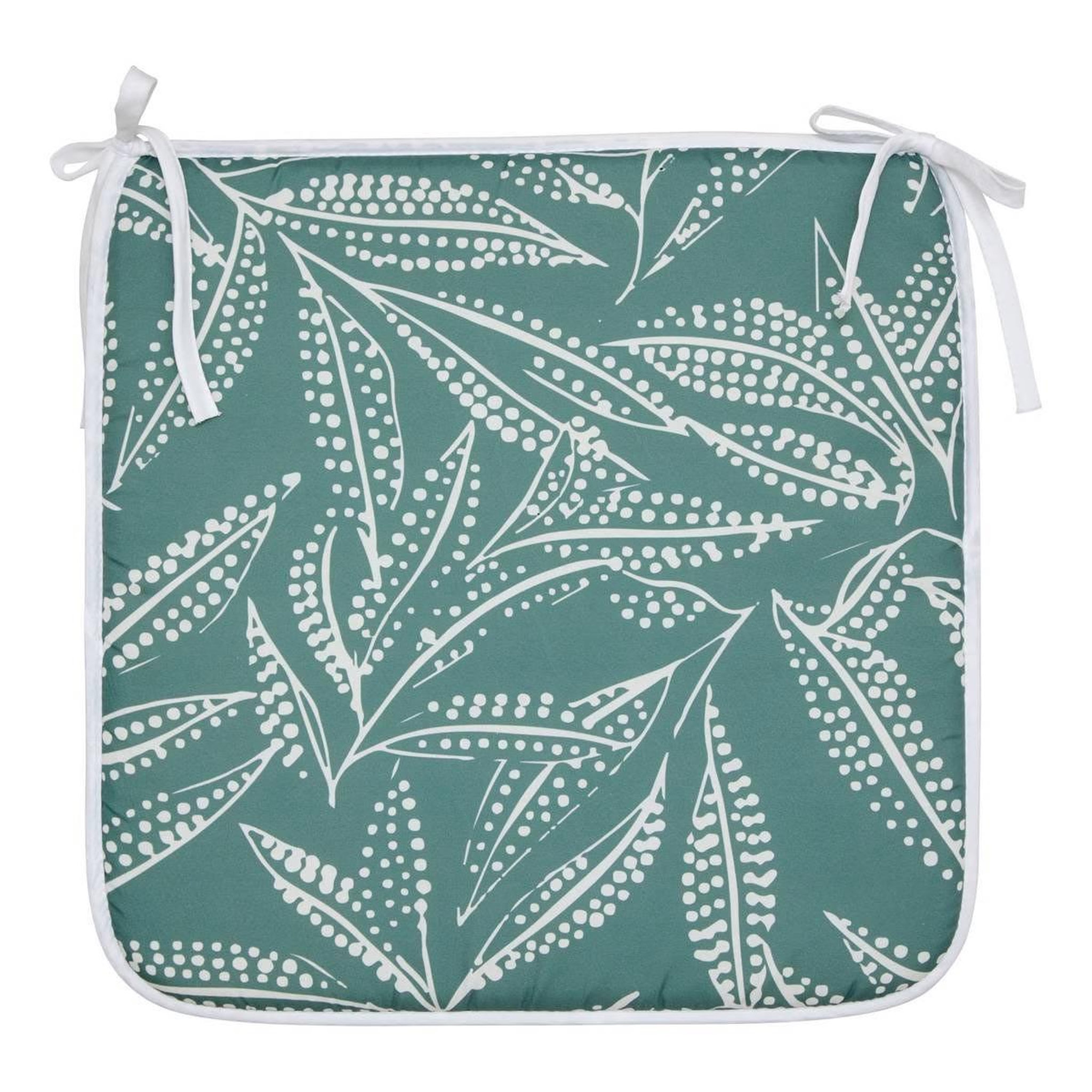 ATMOSPHERA Galette de chaise imprimé  tropical  39x39cm vert