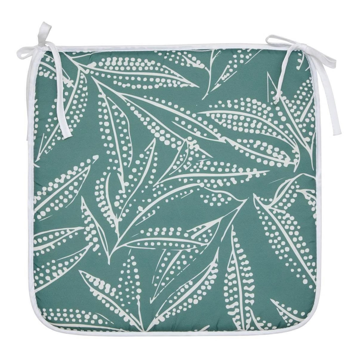 ATMOSPHERA Galette de Chaise Imprimé  Tropical  39x39cm Vert