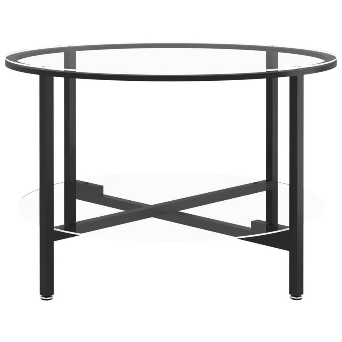 VIDAXL Table a the Noir et transparent 70 cm Verre trempe