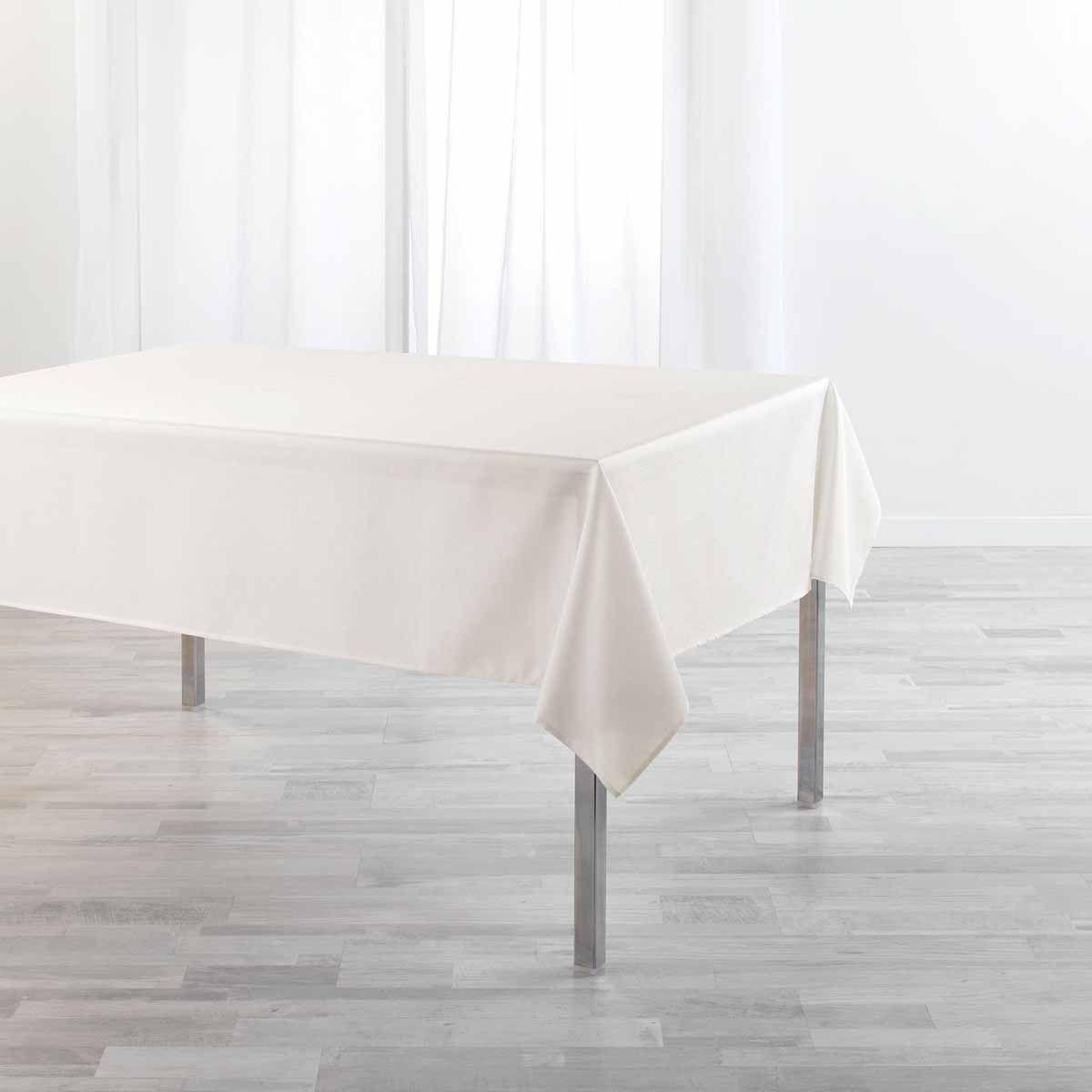 Voir la diapositive 1 : Douceur d'Intérieur Nappe Chambray Enduite  Newton  140x250cm Crème