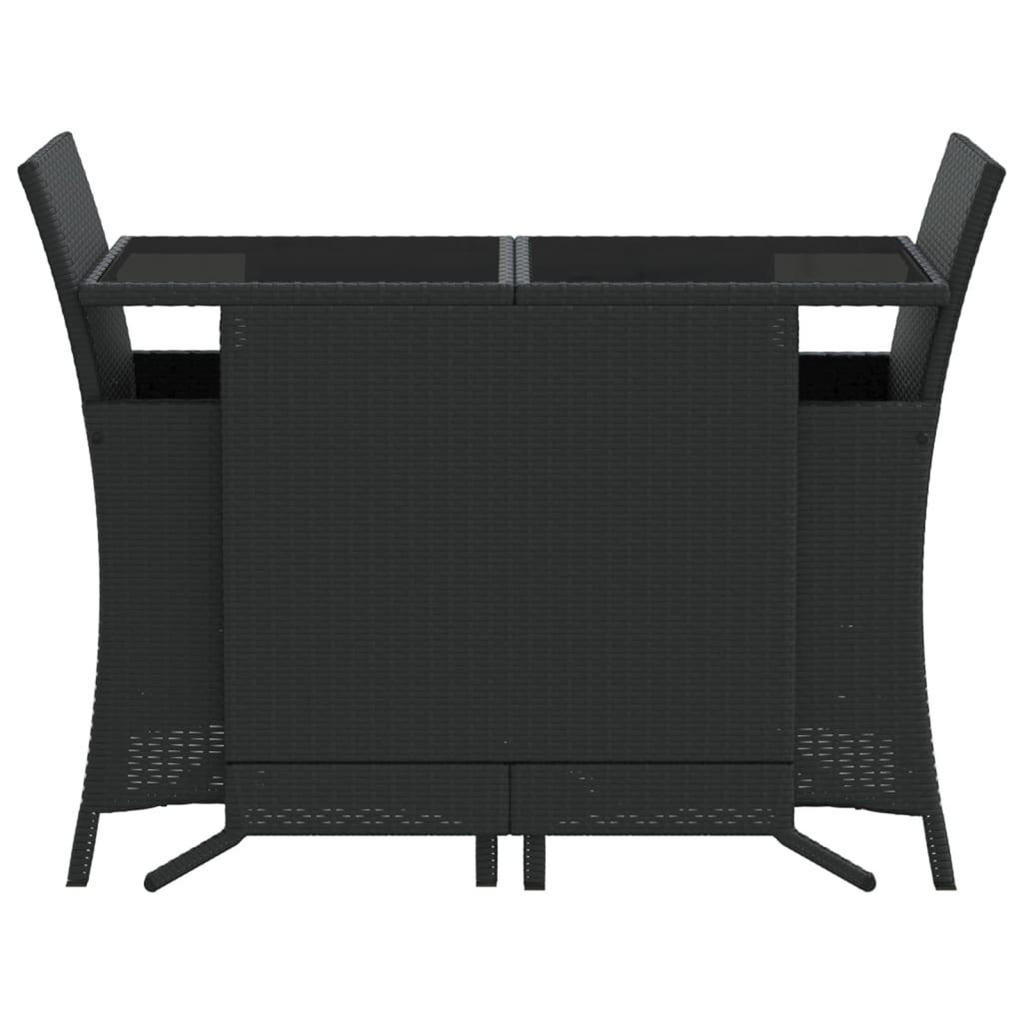 Voir la diapositive 4 : VIDAXL Ensemble de bistro 3 pcs avec coussins noir resine tressee