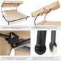 Voir la diapositive 5 : tectake Transat en acier pour 2 personnes noir/beige