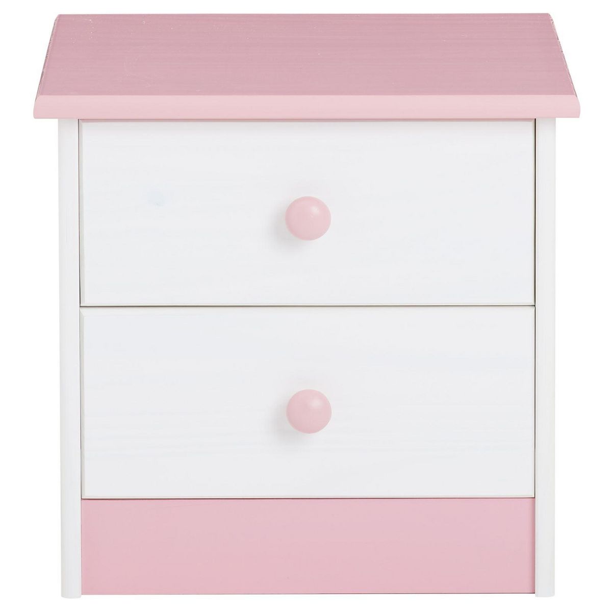 IDIMEX Table de chevet en pin RONDO, 2 tiroirs