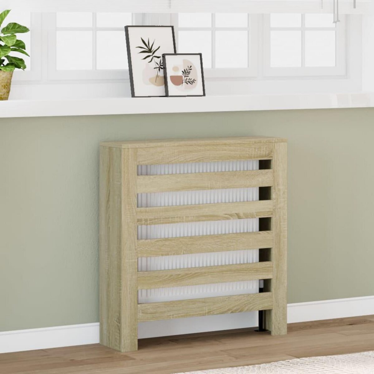 VIDAXL Cache-radiateur chene sonoma 78x20x82 cm bois d'ingenierie