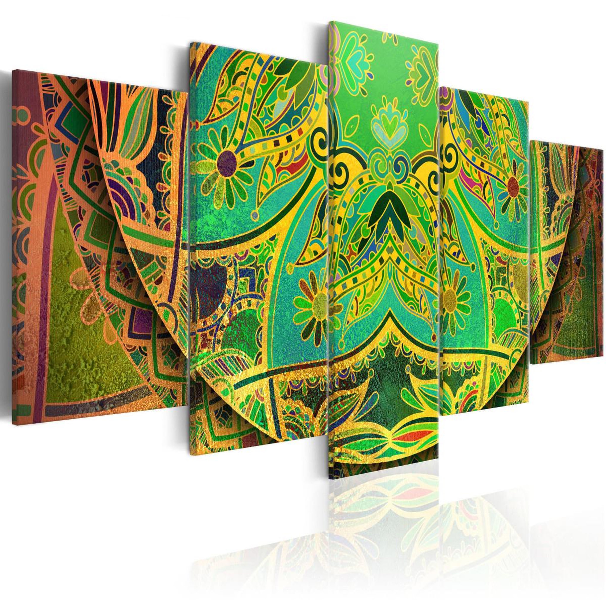 Paris Prix Tableau imprimé  mandala : green energy. Coloris disponibles : Multicolore